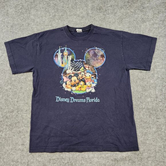 VTG Y2K Disney World Dreams Adult Mens Womens XL Mickey Mouse Graphic T Shirt - Picture 3 of 10